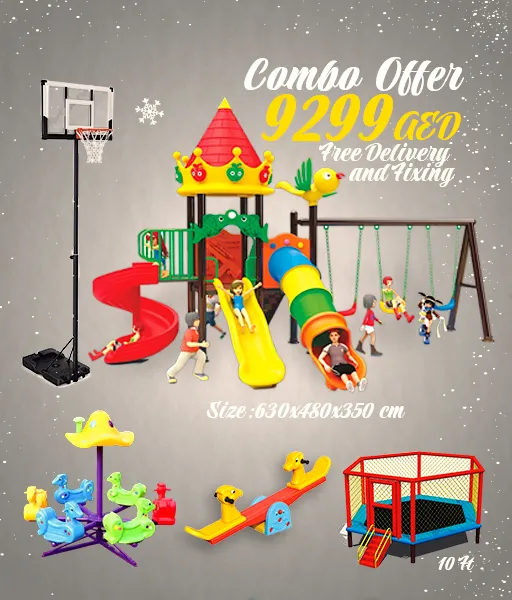 Premium Outdoor Playground KING Combo Set (630x480x350cm) – Free Delivery & Fixing UAE