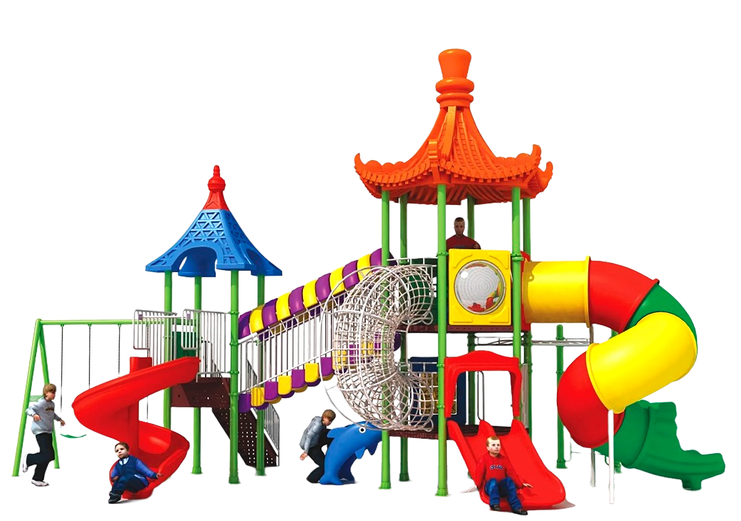 Large Outdoor Playground Set for Kids | Multicolor Slide & Tunnel Play System