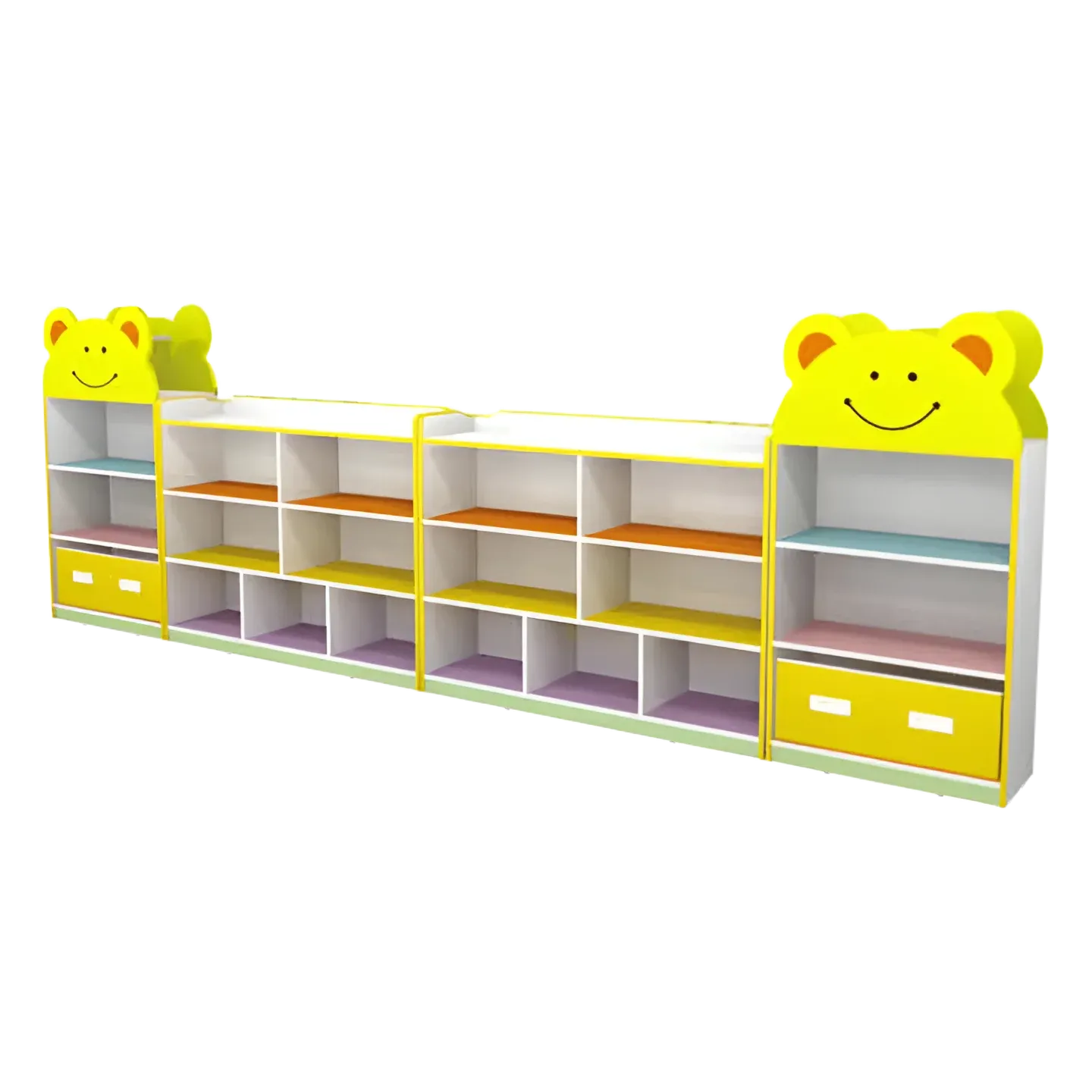 Kids’ Cartoon Bear Bookshelf & Storage Cabinet