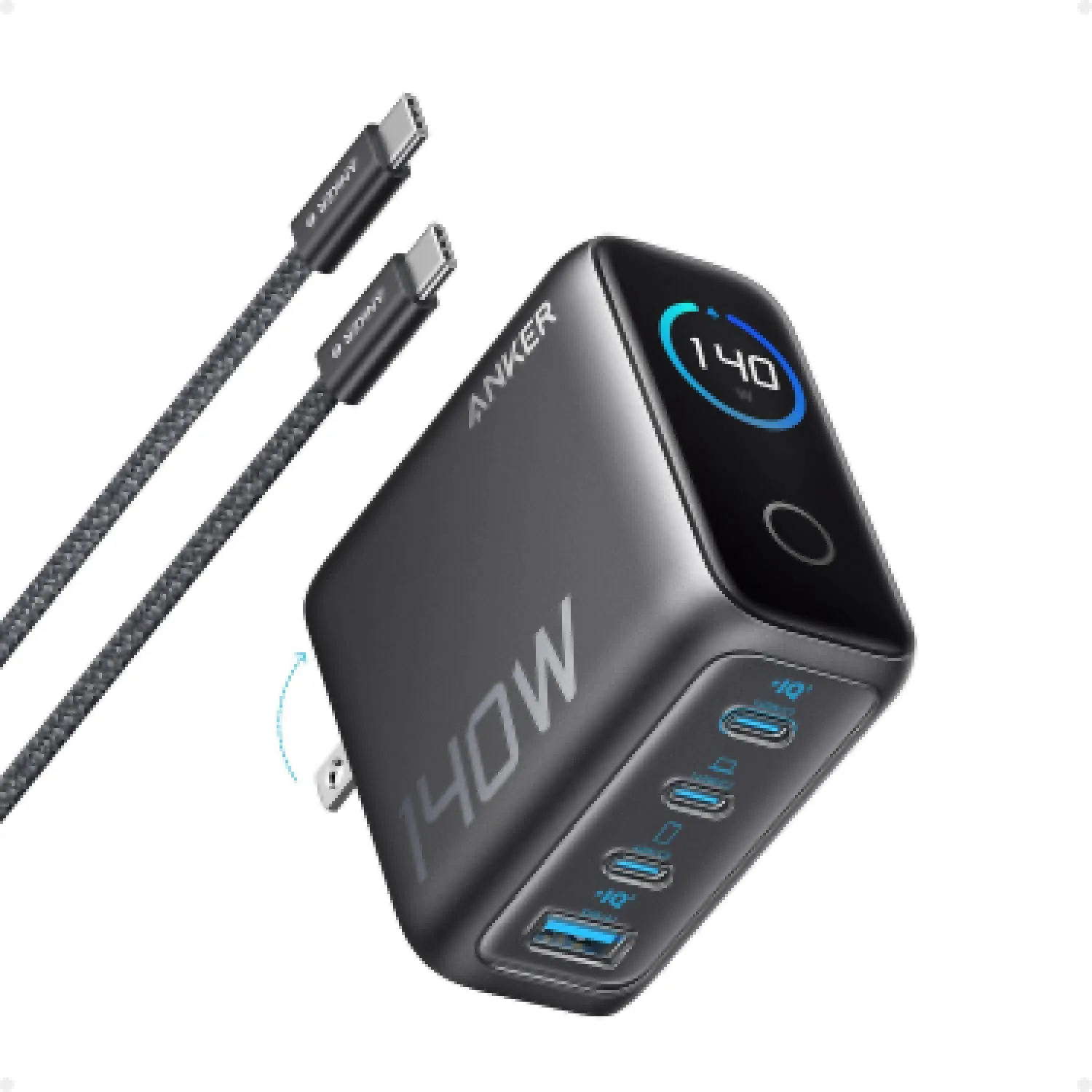 Anker Zolo 140W 4-Port Multi Device GaN Power Adapter