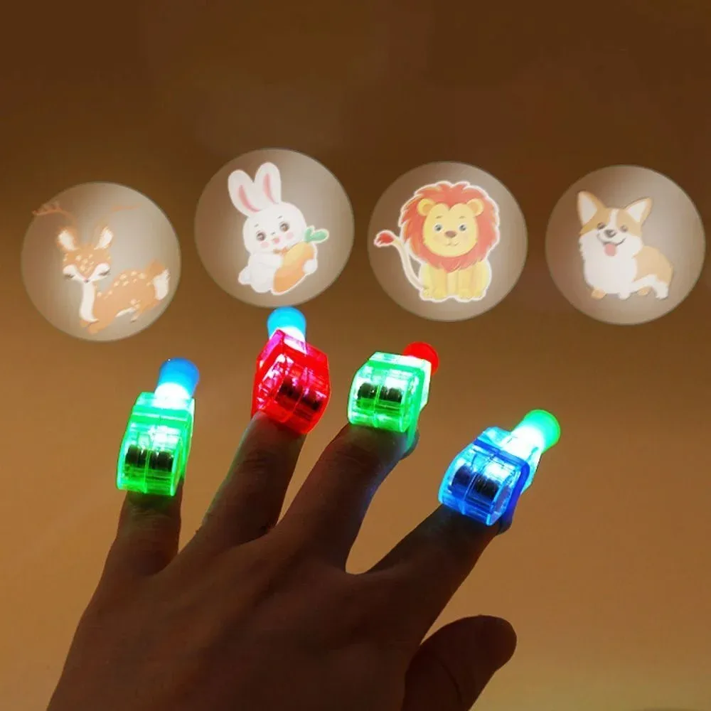 Finger Projector Light LED Random Color 4 Pcs