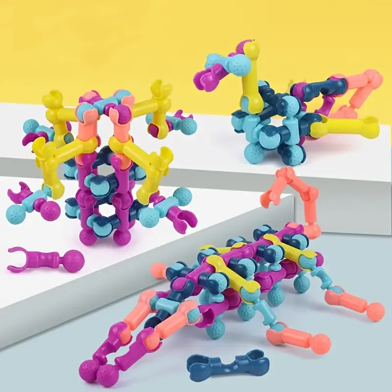 Creative Skeleton Interlocking Building Blocks – STEM Educational Construction Toy with Wheels
