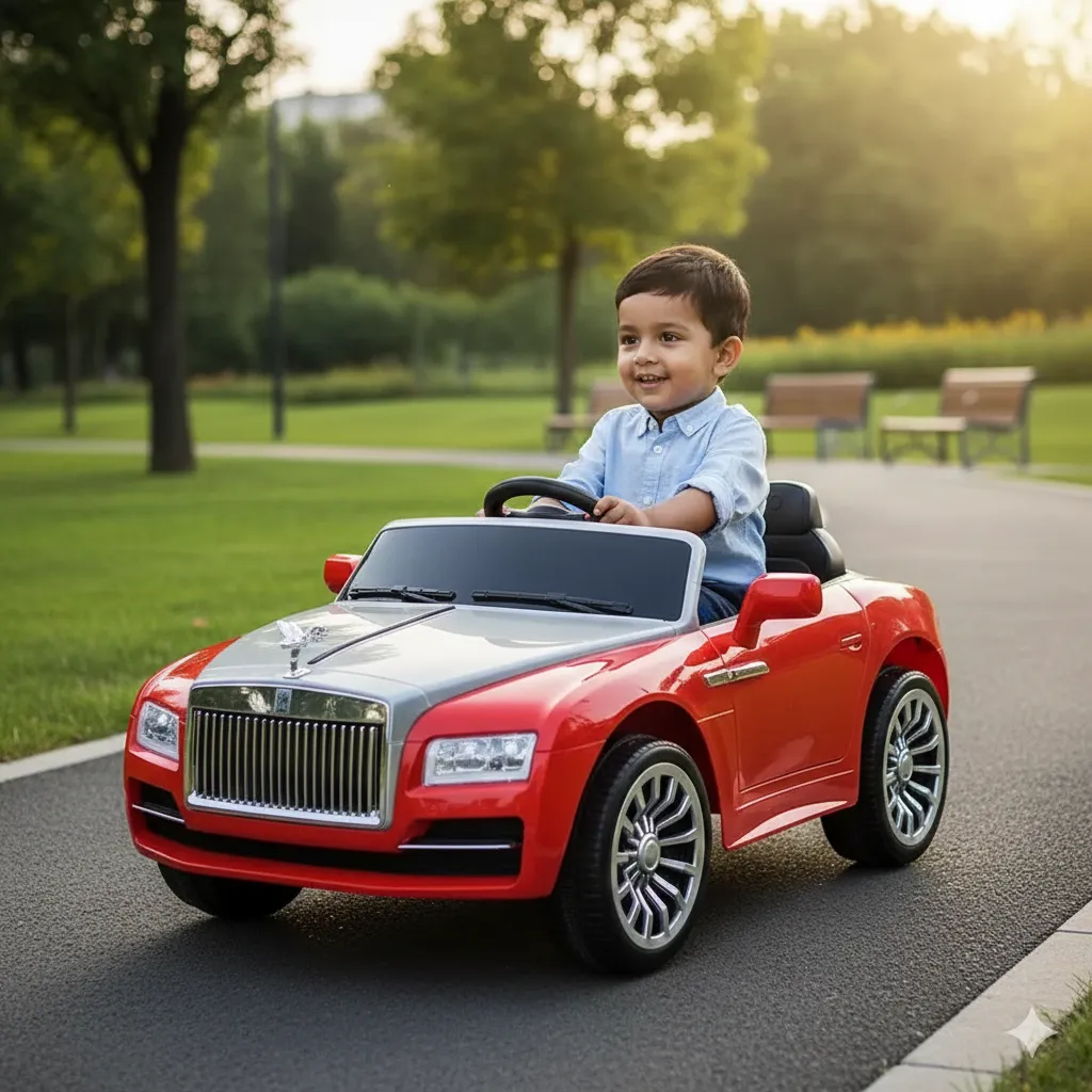 Rolls Royce luxury Double Door Kids Ride-On Car | Remote Control & MP3 ( Red )