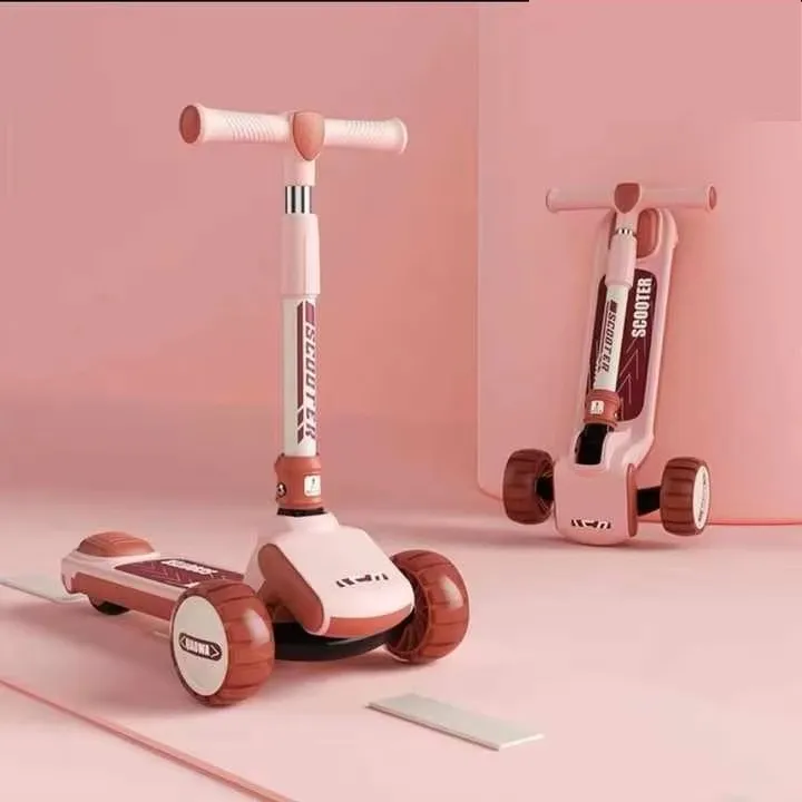 DEWO 3-Wheel Foldable Kids Scooter – Adjustable & LED Ride-On