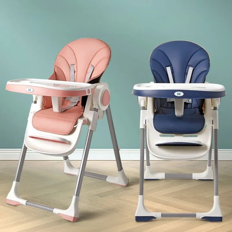 902 Foldable Baby High Dining Chair with Footrest & Wheels