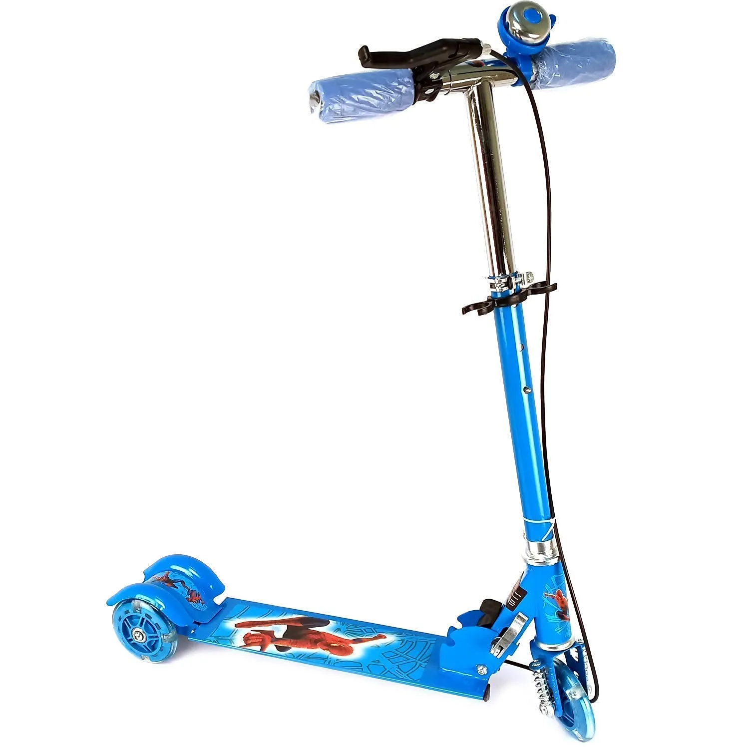Kick 602 Kids 3-Wheel Foldable Scooter with LED Wheels & Brake – Blue