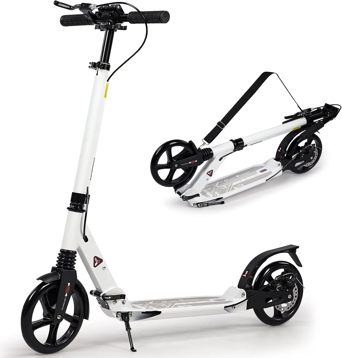 Folding Adult Kick Scooter with Large Wheels & Dual Suspension