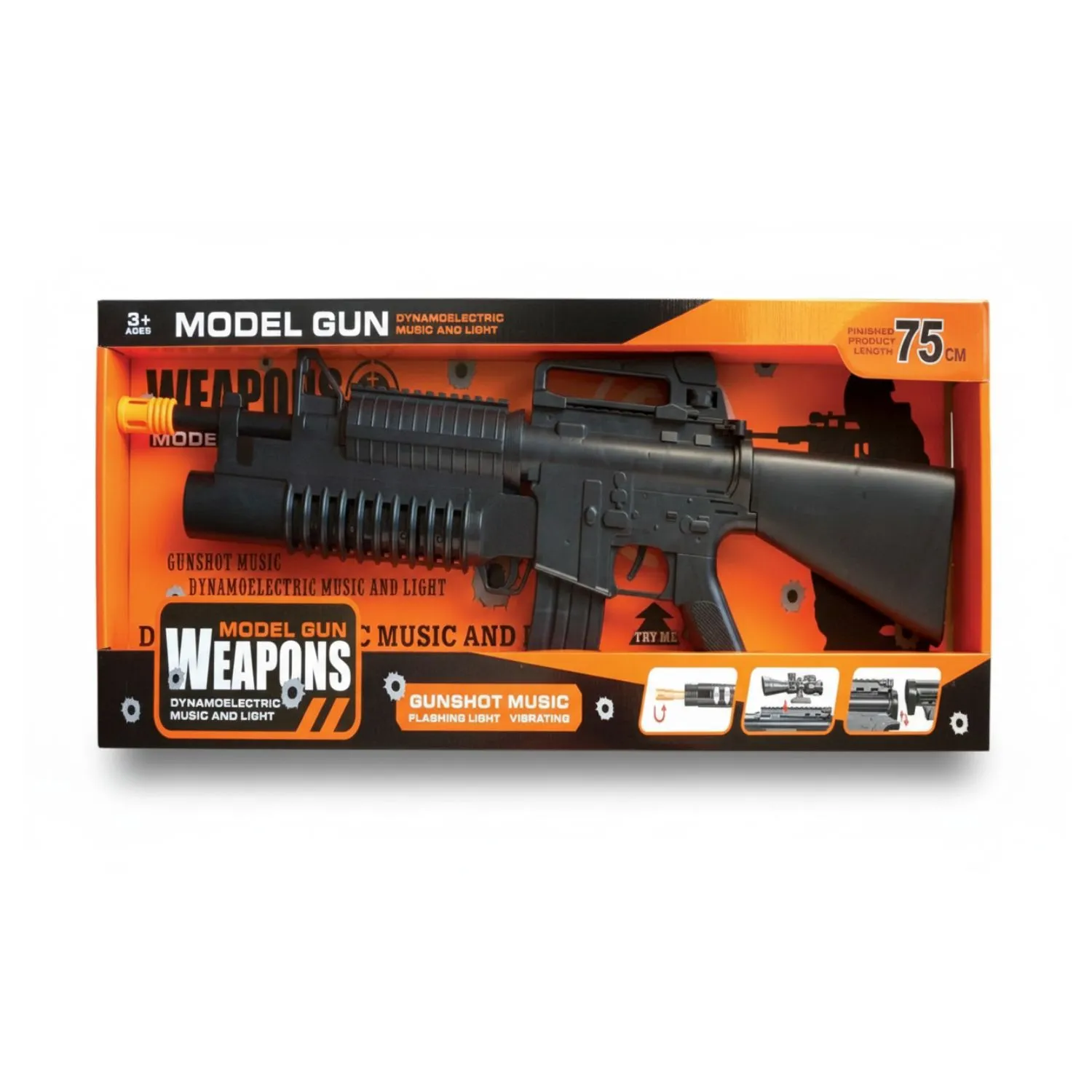 8-Sound Electric Toy Gun with Light & Action Effects