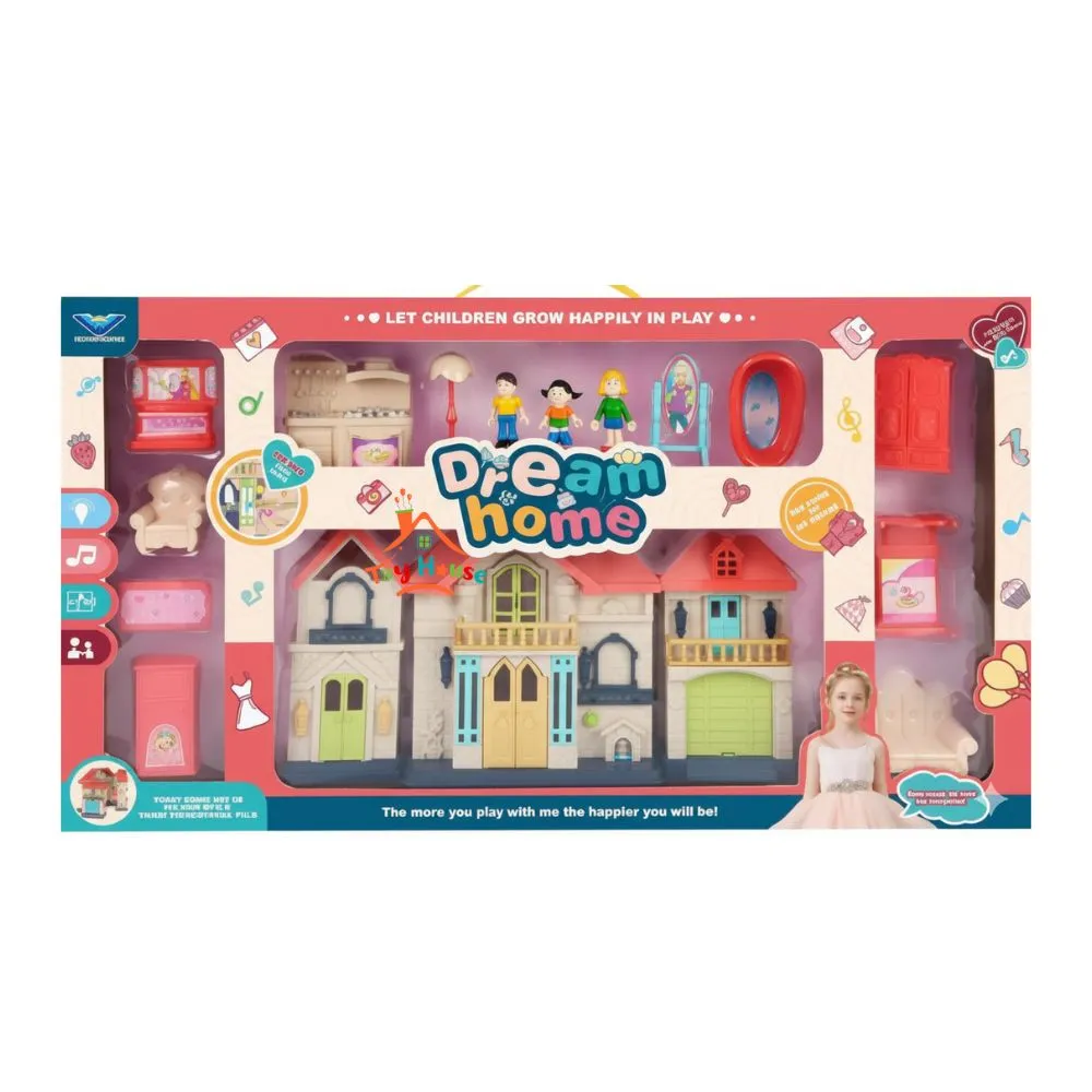 Dream Home Villa Furniture Playset with Light & Music for Kids