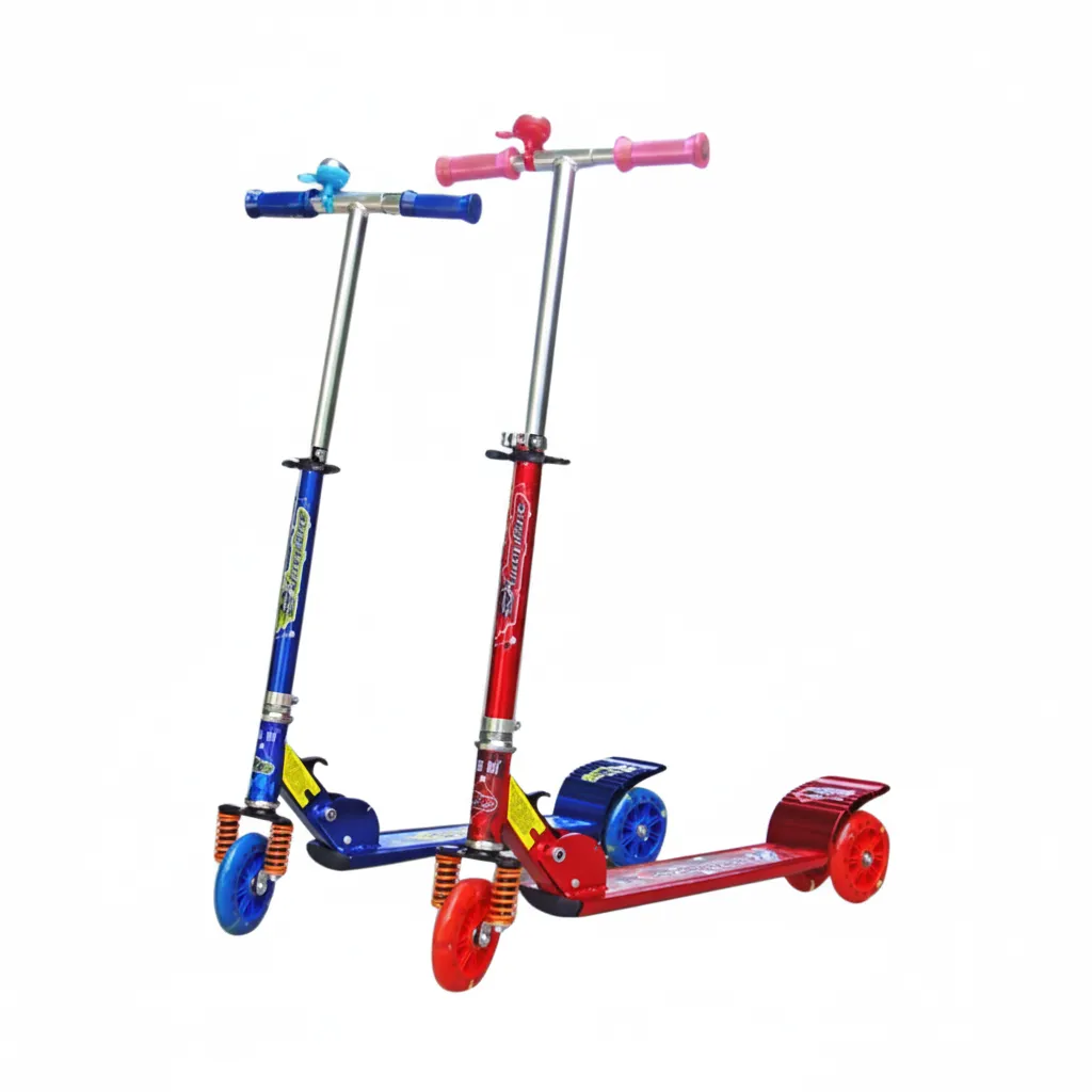 Lionman Lighting Wheel Kick Scooter 2009C without hand brake – Blue & Red