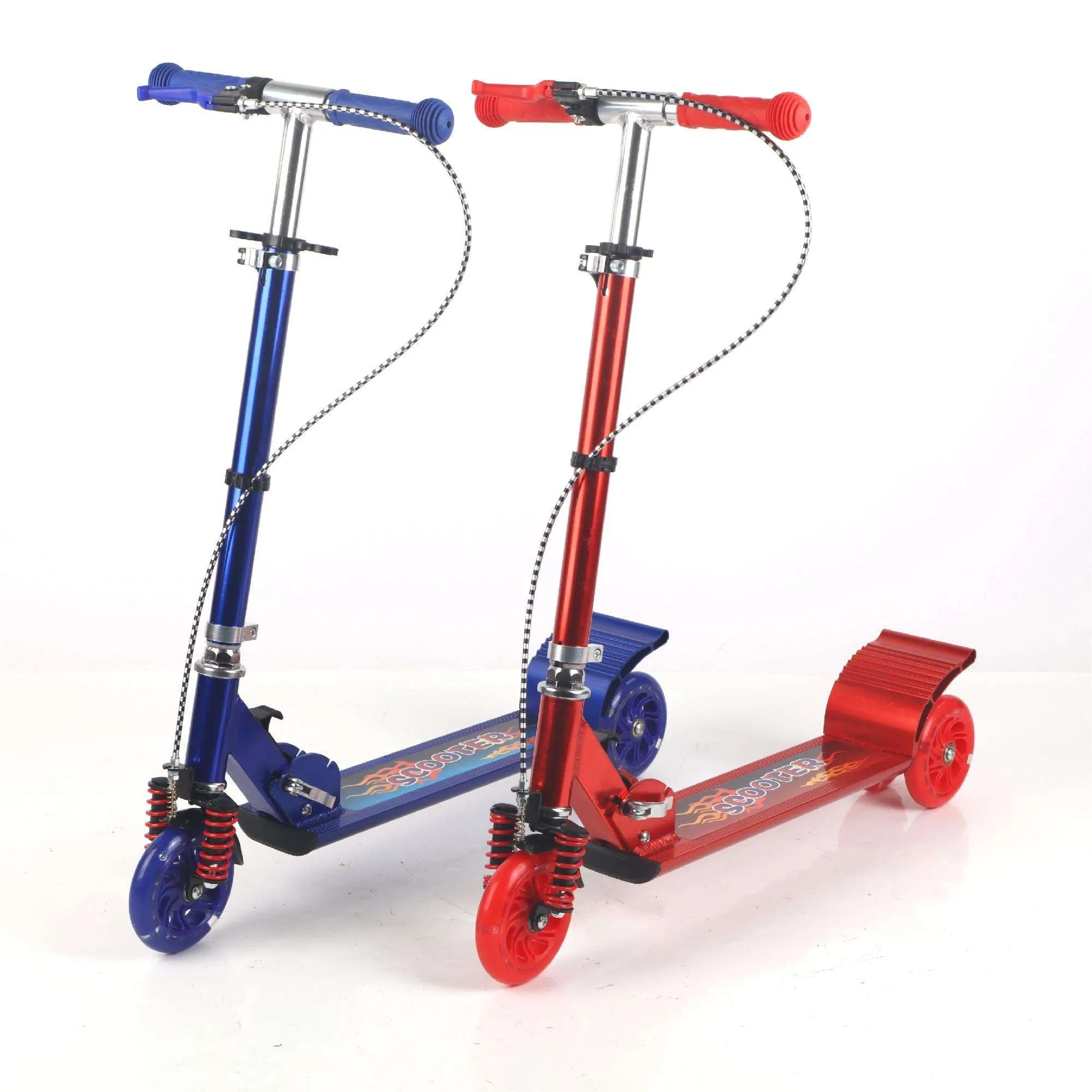 Lionman Lighting Wheel Kick Scooter 2009C for Kids – Blue & Red
