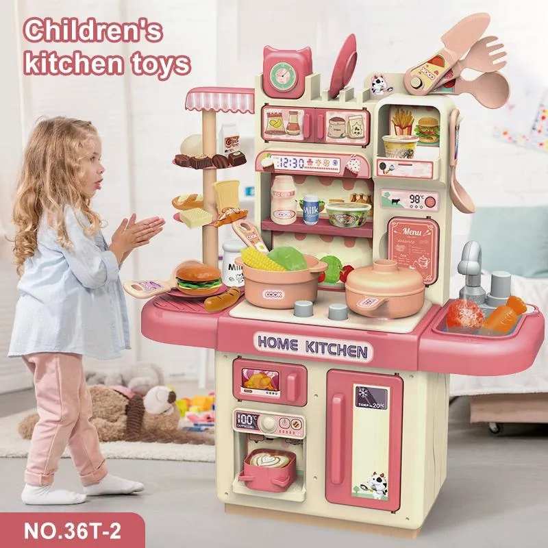 Children’s Role Play Kitchen Set with Light – Mini Cooking Table Toy