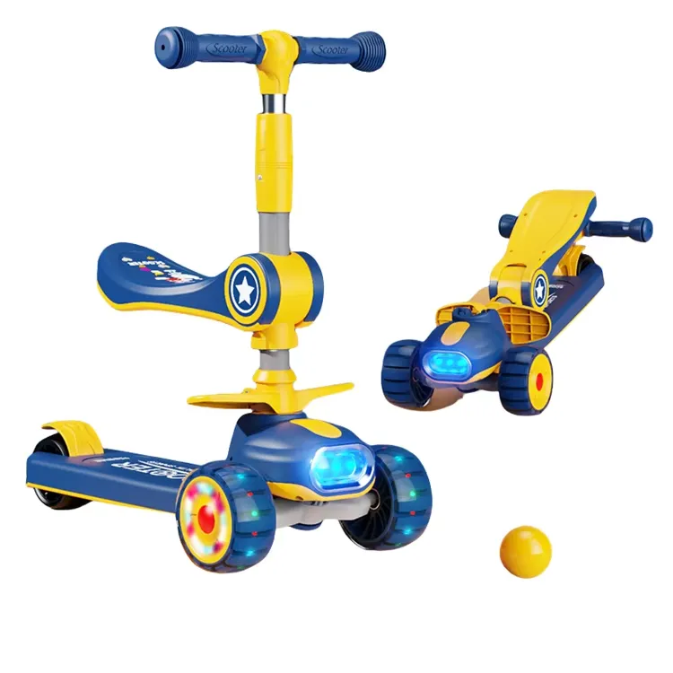 XMB 3-Wheel Kids Scooter – Foldable, Adjustable & Light-Up Ride-On Toy