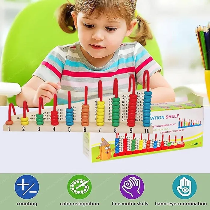 Wooden Double-Sided Calculation Shelf Abacus
