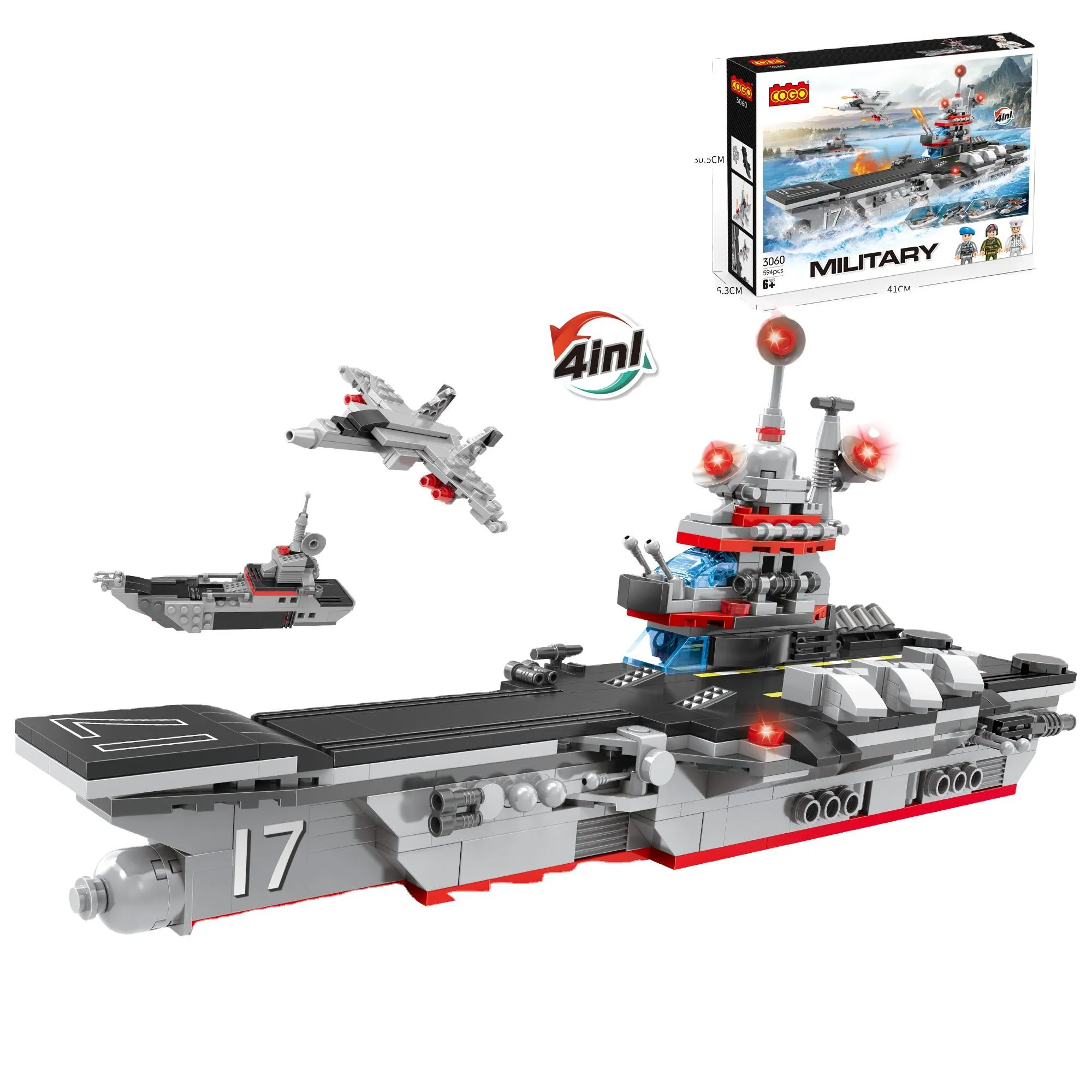 Puzzle Building Blocks 4-in-1 Changeable Warship Set – 594PCS