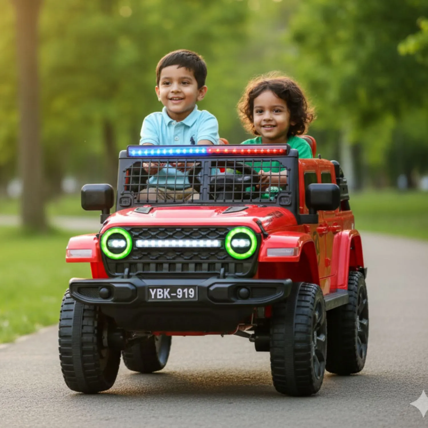 2025 Kids 12V Electric Ride-On Car – Music & LED Toy Vehicle Eva YBK-919 ( Red )