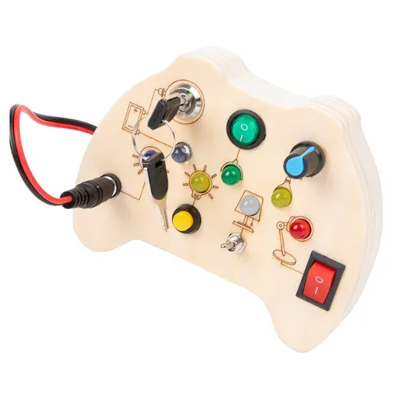 Tinker Pad Montessori Busy Board with LED Light for 1 to 3 Years Old Babies