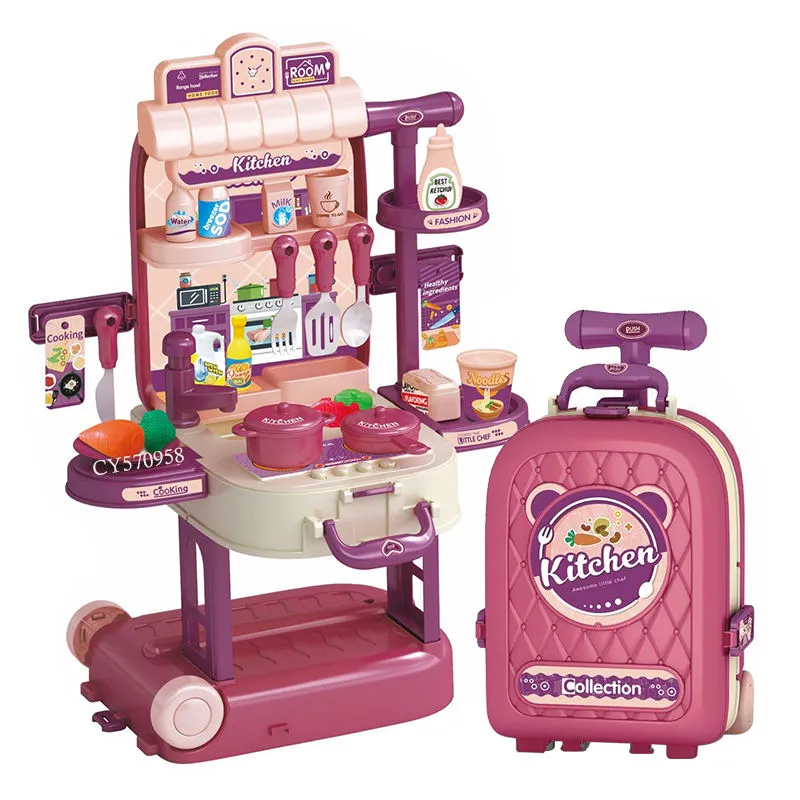 3-in-1 Pretend Kitchen Playset – 44Pcs Cooking Table Toys