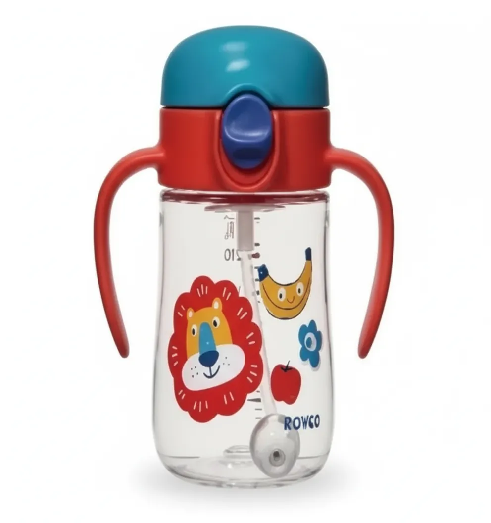 RK-B1066 240ml Cartoon Water Cup – Kids Tritan Bottle with Straw