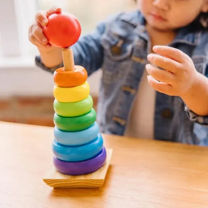 Wooden Rings Rainbow Stacking Tower