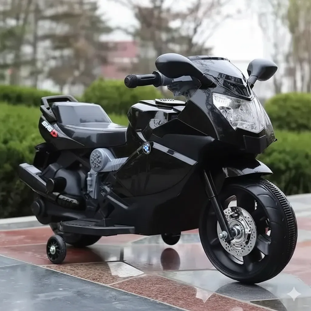 Rechargeable BMW Mini Bike for Kids – 6V Ride-On Motorcycle (Black)