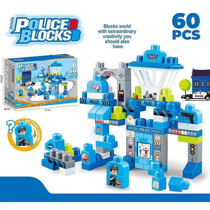 DIY Police Building Block Set – 60Pcs Educational Toy for Kids