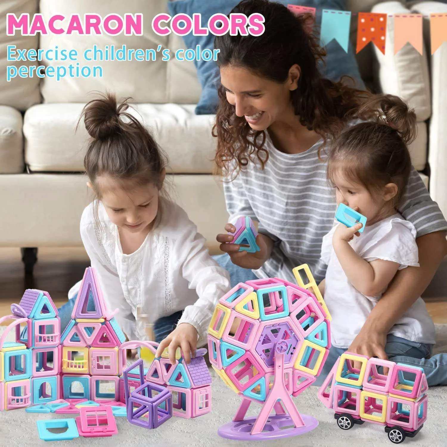 102 PCS Magnet Building Set with Wheel