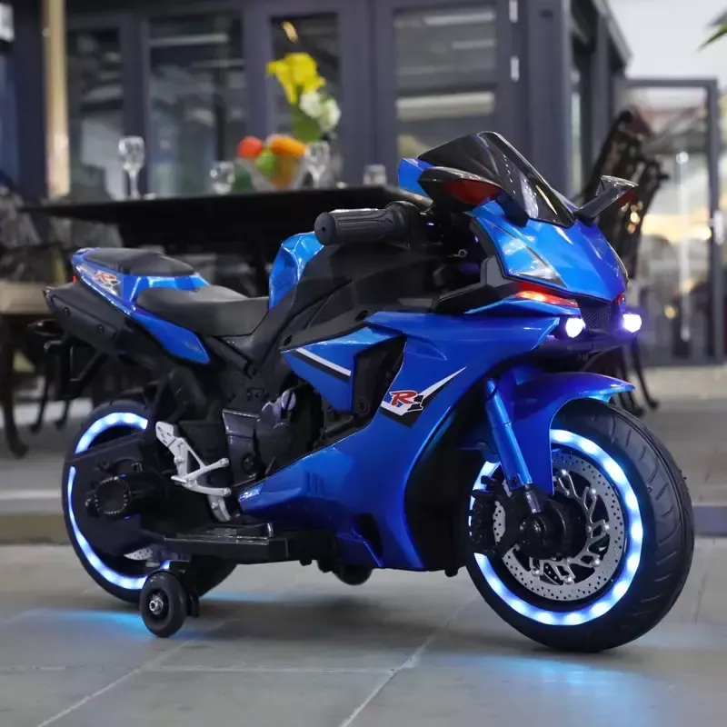 Kids Electric Motorcycle QD-1900SM – Rechargeable Ride-On Bike ( Blue )