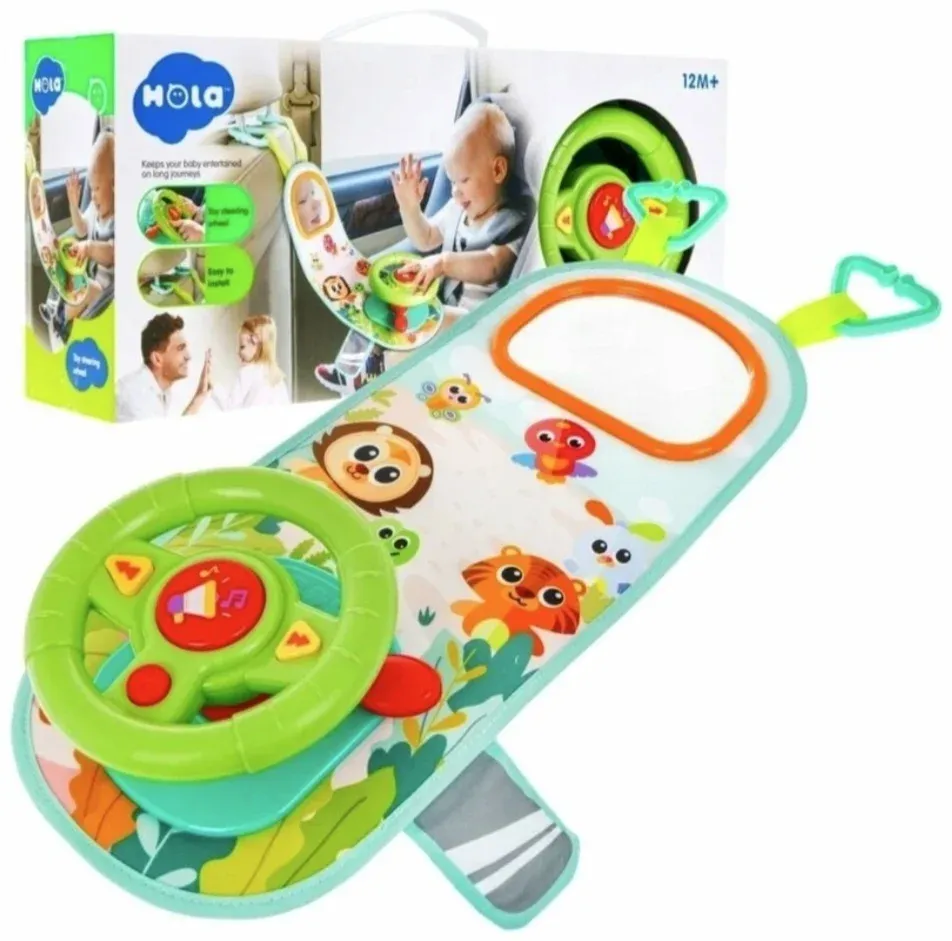 Interactive Baby Steering Wheel Toy – Musical Lights & HOLA Melodies