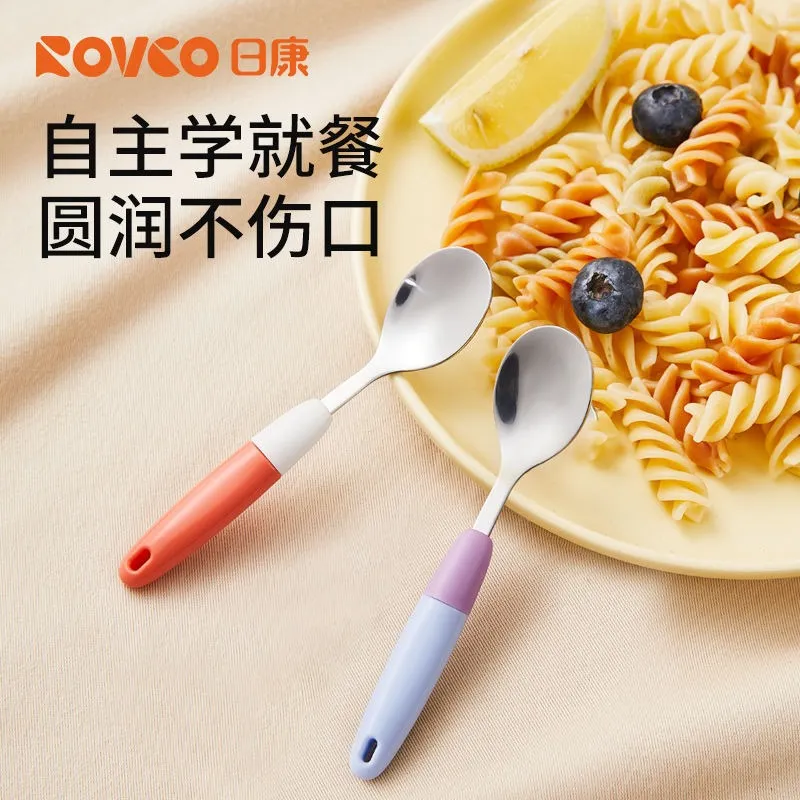 RK-3807/3808 Stainless Steel Baby Spoons – Orange & Sky Blue