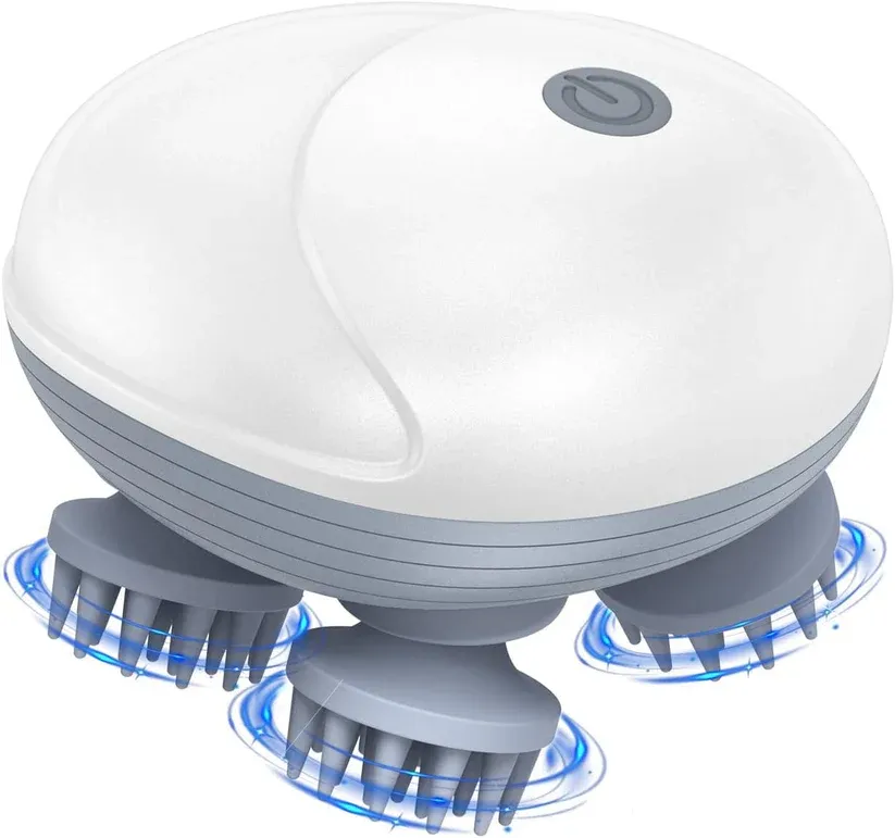 Infrared Scalp Massager with 4 Kneading Heads & Red Light