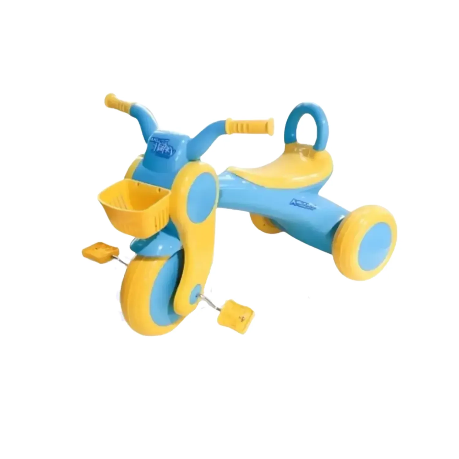 AKIJ Harley Tricycle – Yellow & Blue | Safe & Stylish Ride for Kids