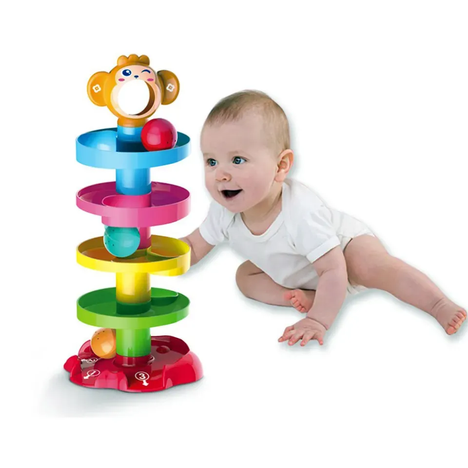 Huanger Roll Ball Toy – 5 Layer Drop & Swirl Tower for Kids