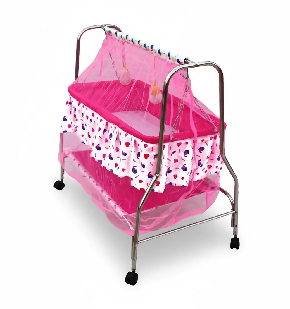 Baby Dolna Model 73A – Stainless Steel Swing Cradle with Mosquito Net