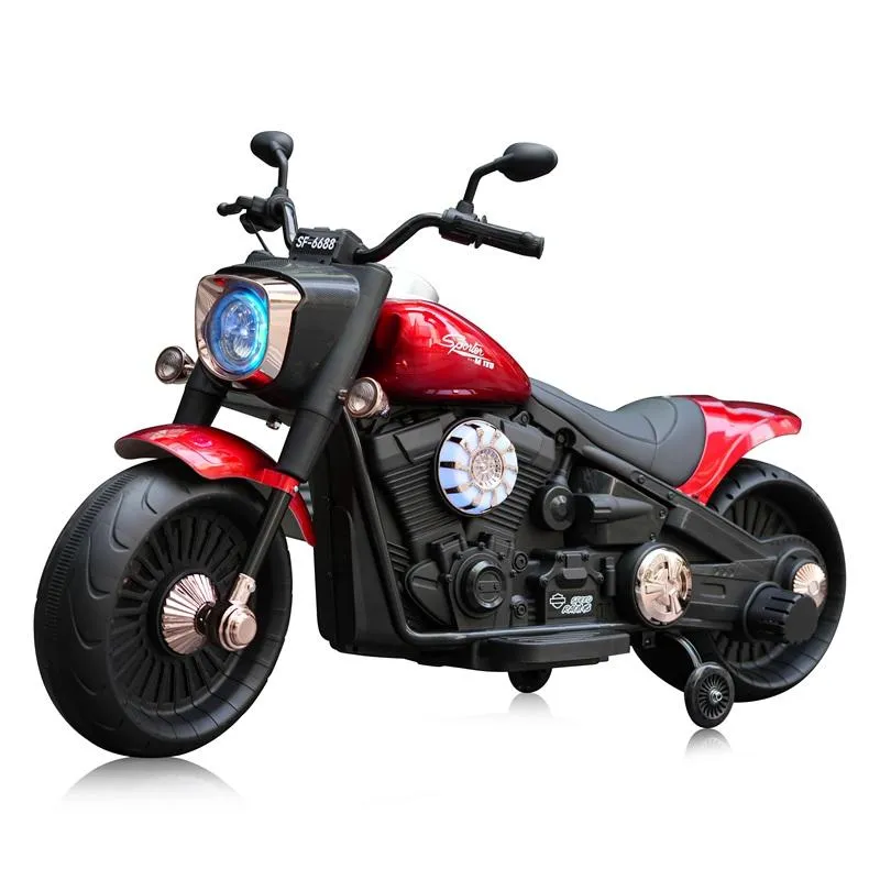 Harley Davidson ZTN SF6688 Kids Electric Ride-On Bike – 12V Dual Engine ( Red )