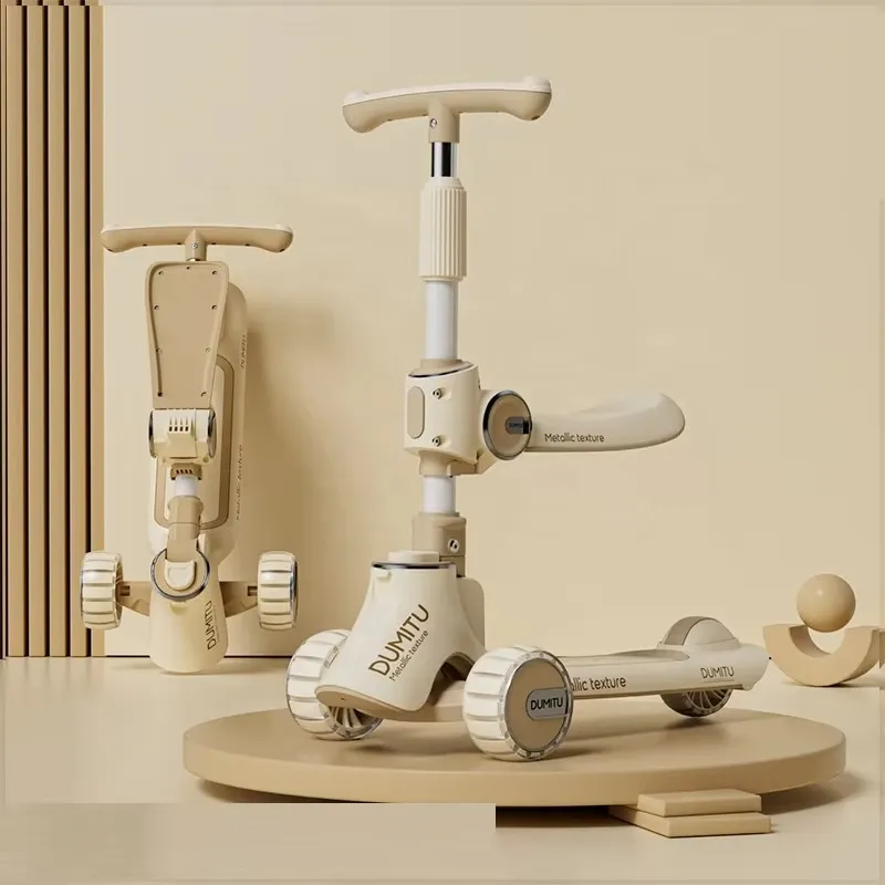 3-Wheel Foldable Kids Scooter With Adjustable Height & PU Wheels