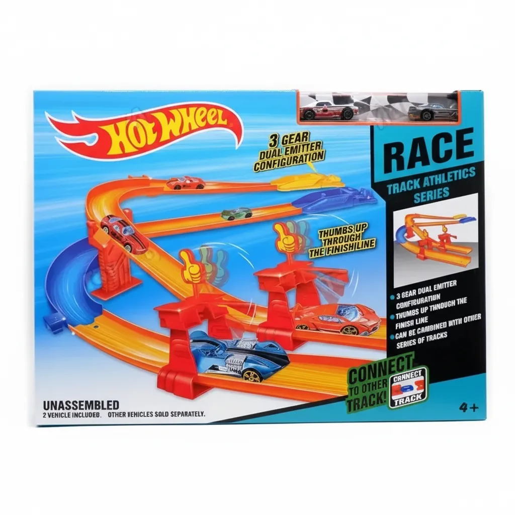 Hot Wheels Athletics Series Parking Garage with 2 Die Cast Cars