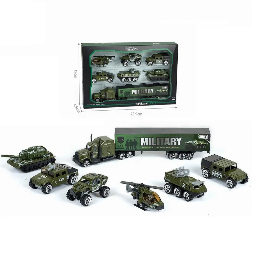 Alloy Military Car Set with 5 Pullback Metal Cars