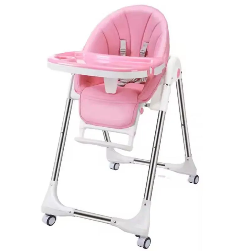 A329 Folding Baby High Chair with Adjustable Backrest & Safety Design
