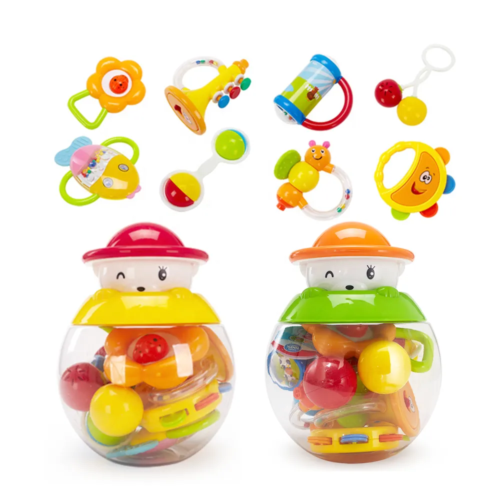 Baby Musical Rattle Set – 8-Piece Cute Plastic Hand Bell Toys