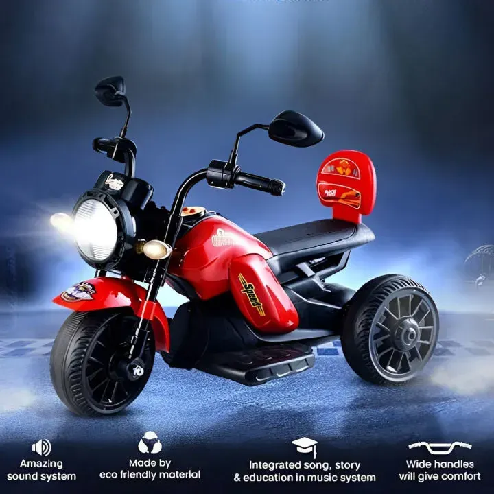 ACI Captain Gypsy Kids Electric Ride-On Bike (2–4 Years) with Remote & Music ( Red )