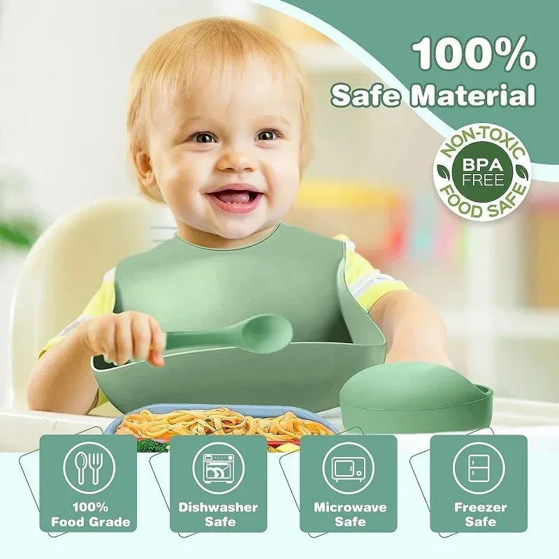 BPA Free Baby Silicone Feeding Set