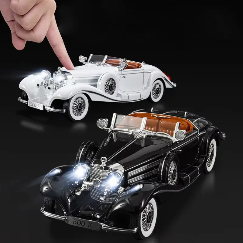 1:18 Classic Vintage Benz 500K Alloy Car Model with Light & Sound