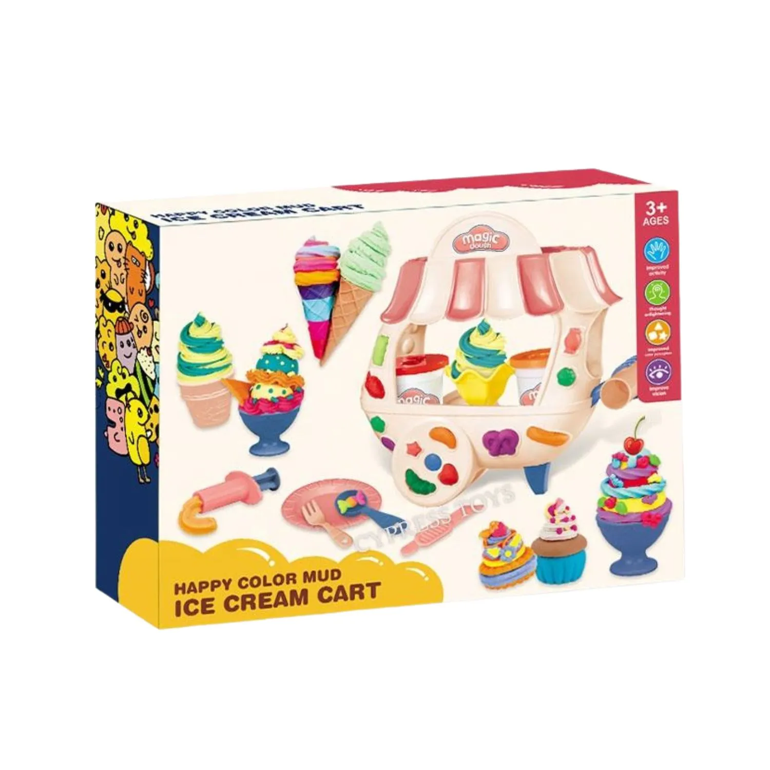 Kids Play Dough Ice Cream Cart – Creative Dough Making Machine