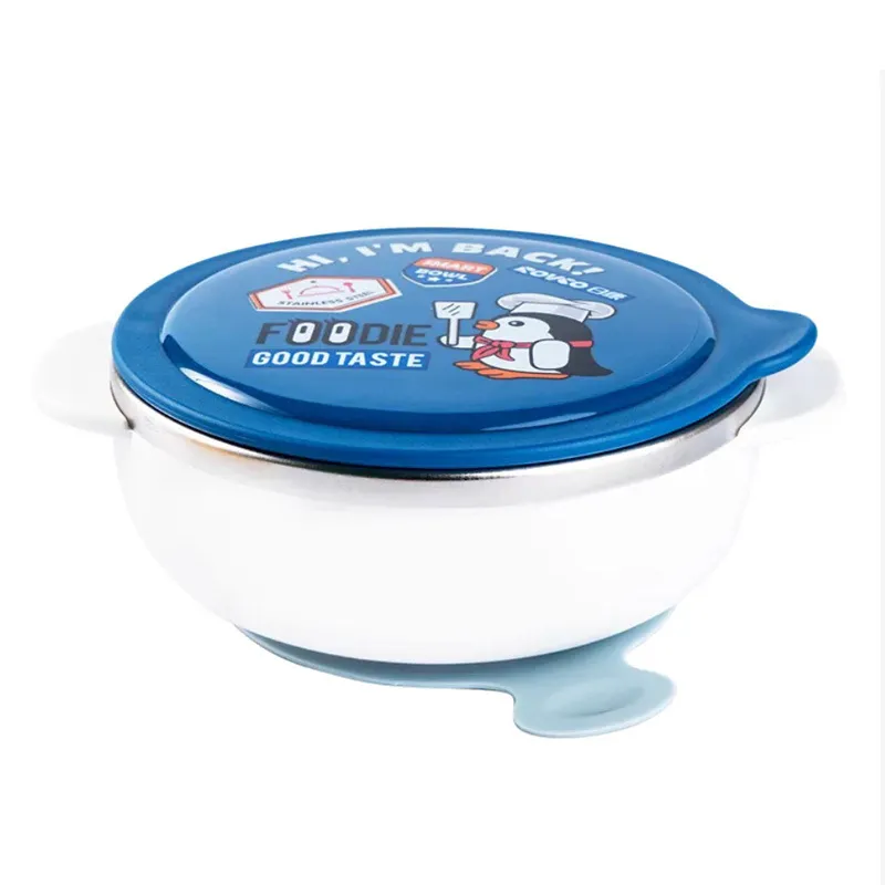 RK-C1011 Baby Stainless Steel Suction Bowl with Lid | RIKANG