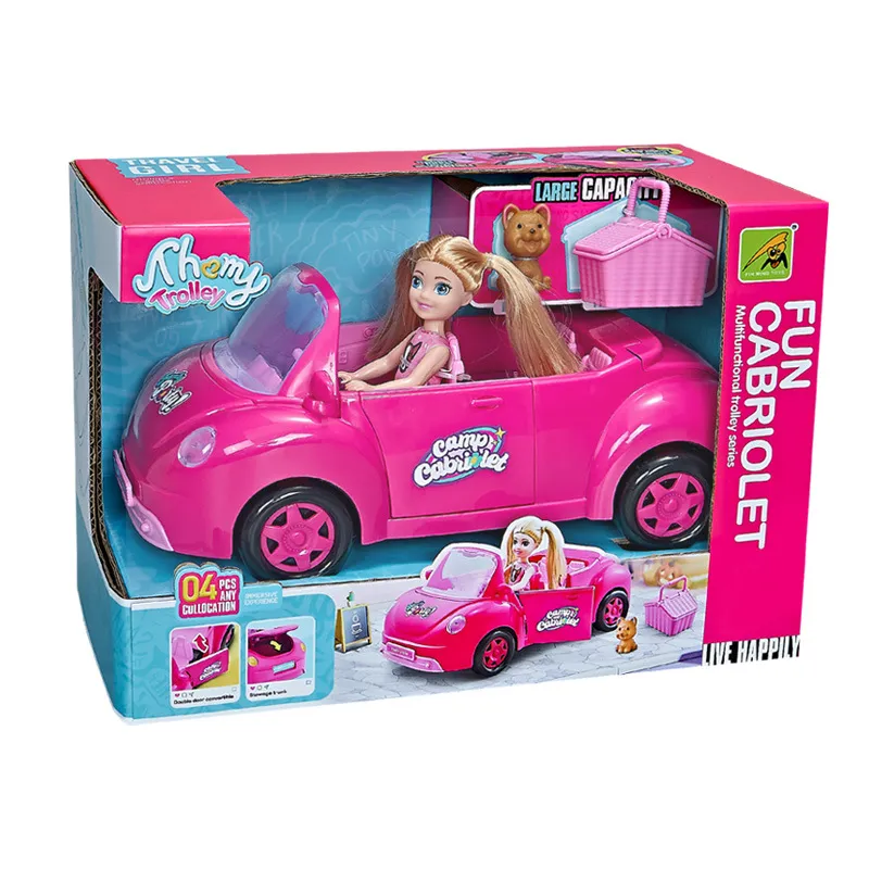 Chengji Fashion Doll & Pink Cabriolet Car Pretend Play Set