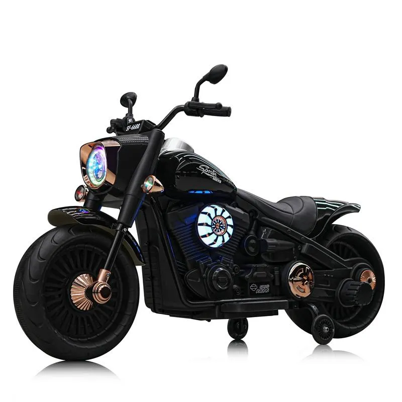 Harley Davidson ZTN SF6688 Kids Electric Ride-On Bike – 12V Dual Engine ( Black )