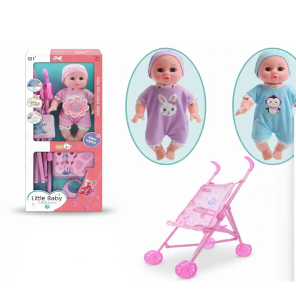 Baby Stroller with 14 Inch IC Boy Doll – Pretend Play Toy