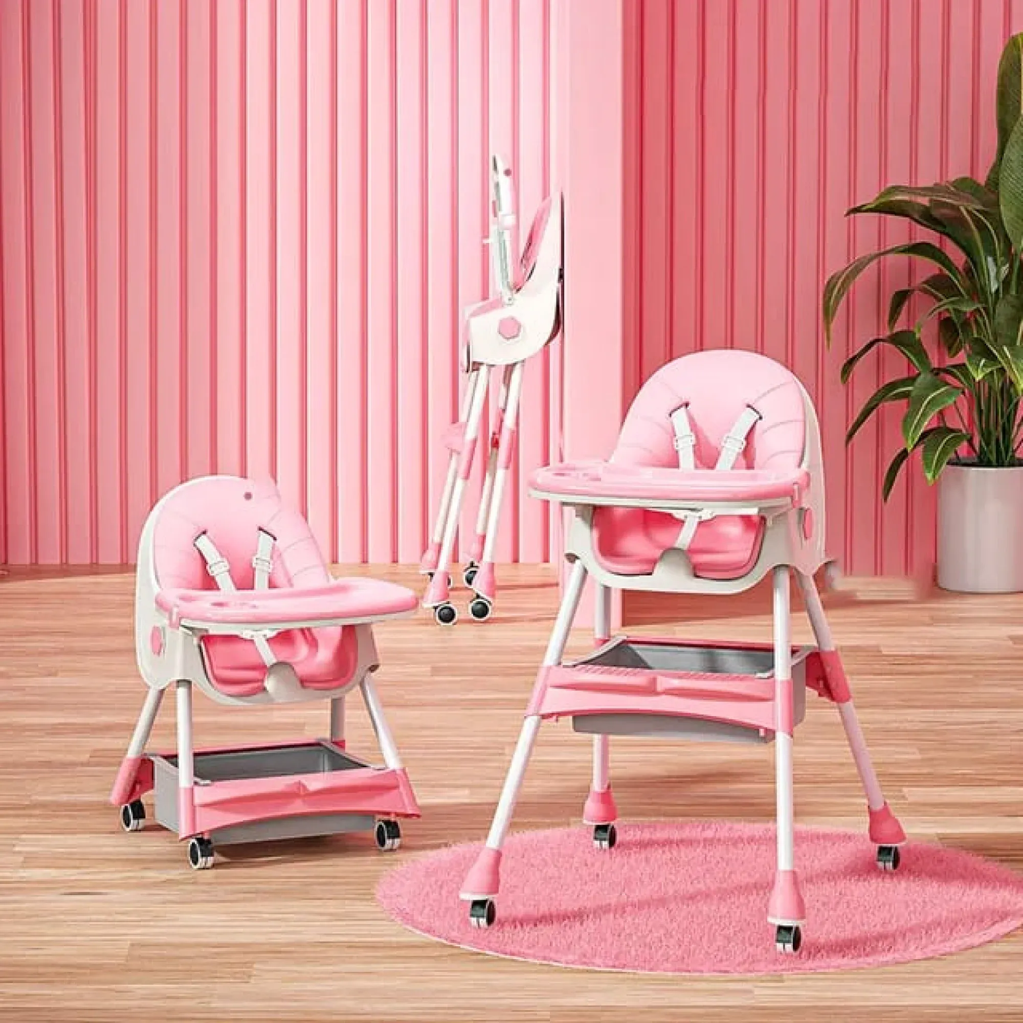 2-in-1 Baby Feeding High Chair – Multifunctional, Multiple Colors