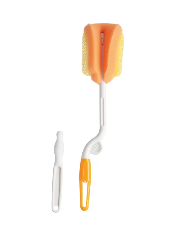 RK-3502 Baby Bottle & Nipple Brush Set with Sponge (PP, EVA)